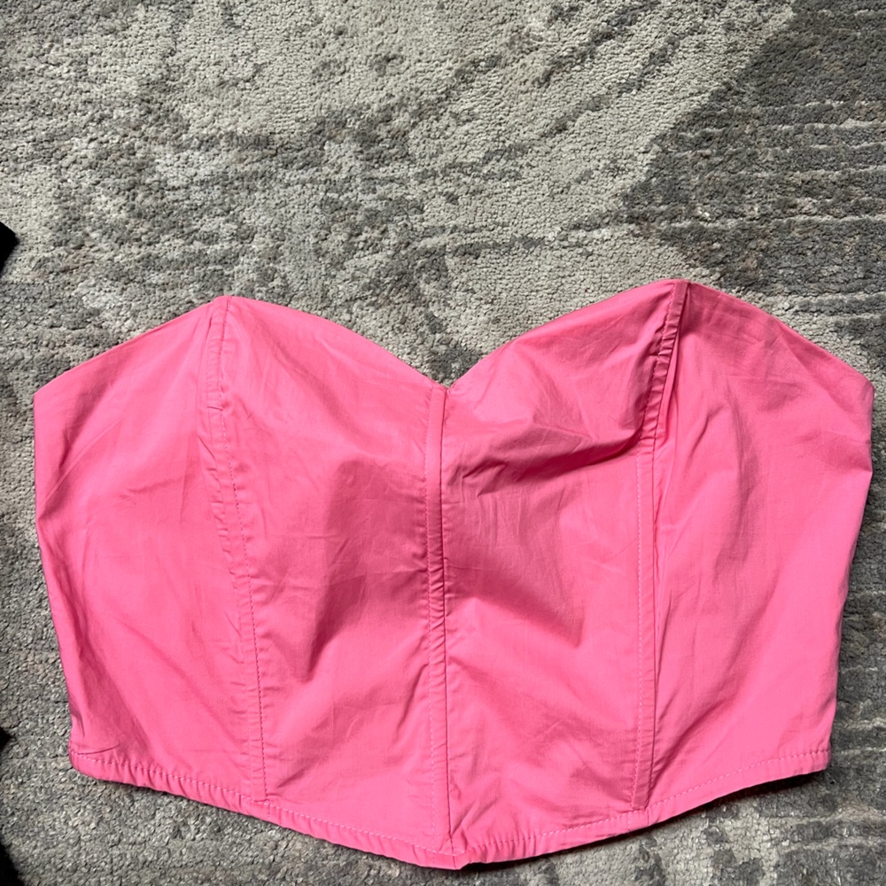La Hearts Vibrant Pink Strapless Top